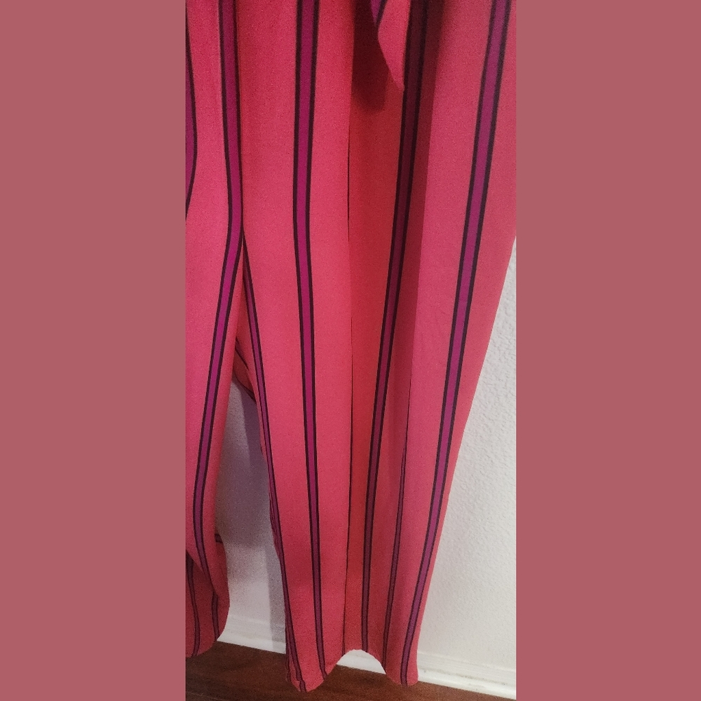 Express Sleeveless Striped Jumpsuit Sz Medium - Picture 6 of 11